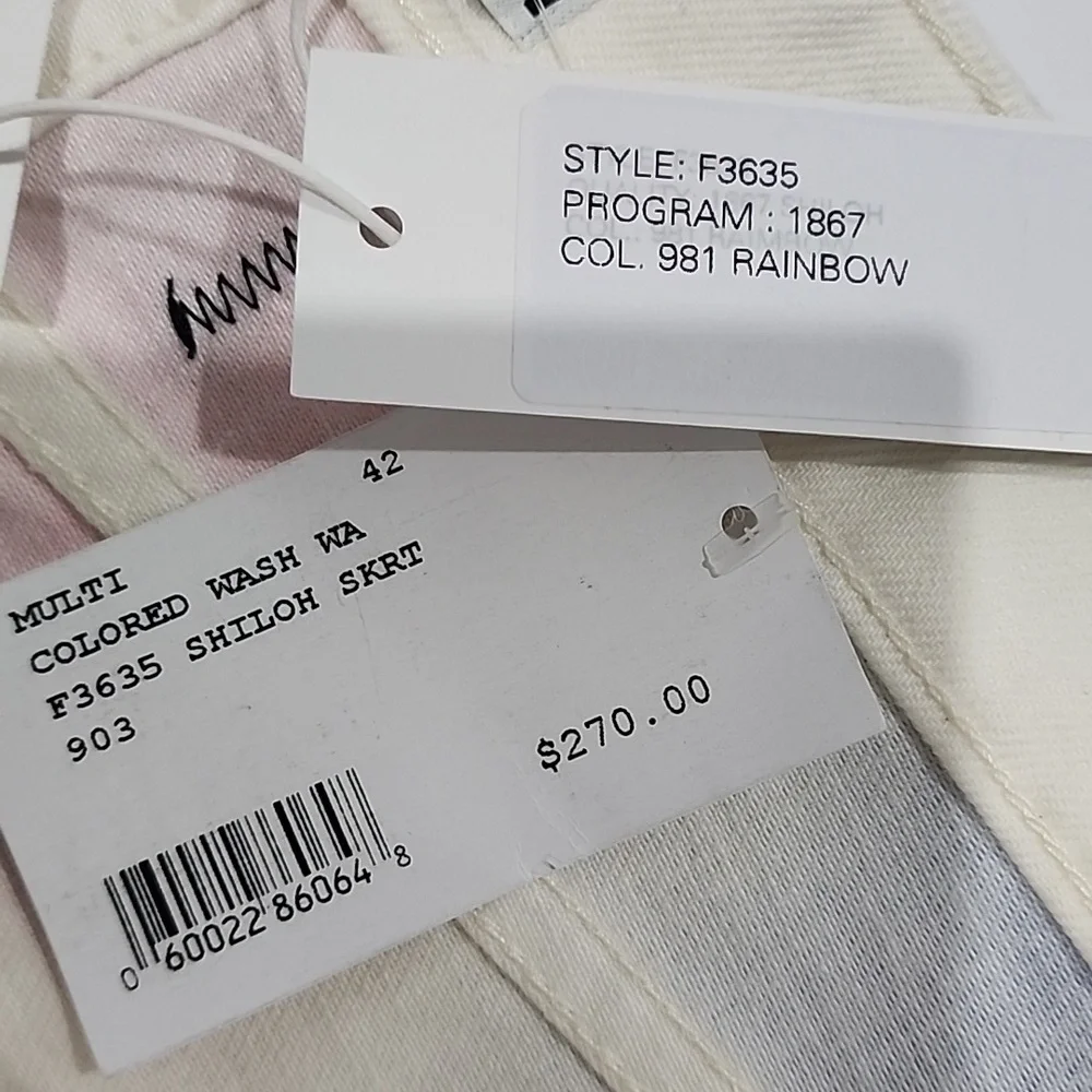 Ganni Multicolored Wash Shiloh Denim Skirt (SZ 42) - Picture 10 of 14